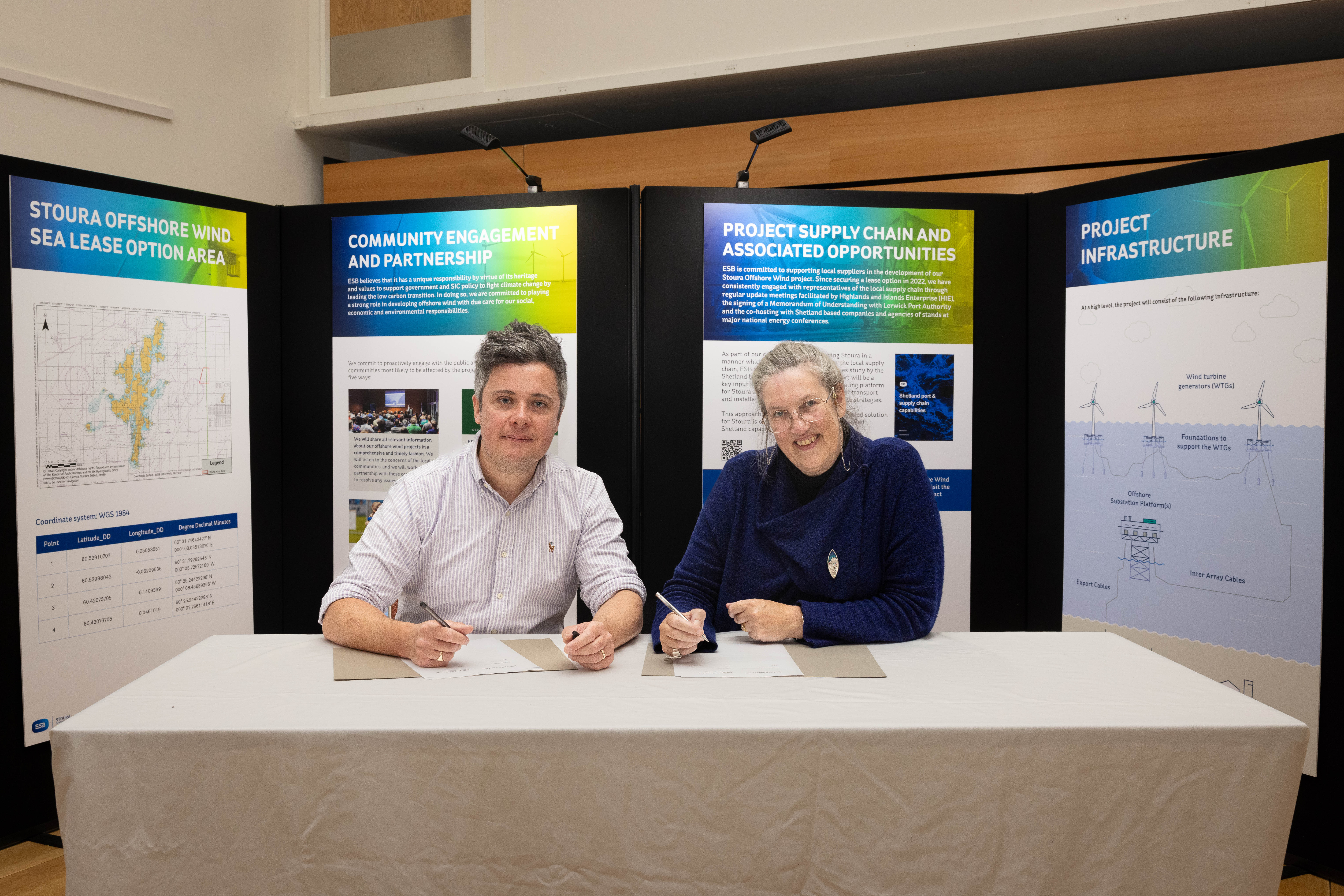 ESB and UHI Shetland sign MOU.