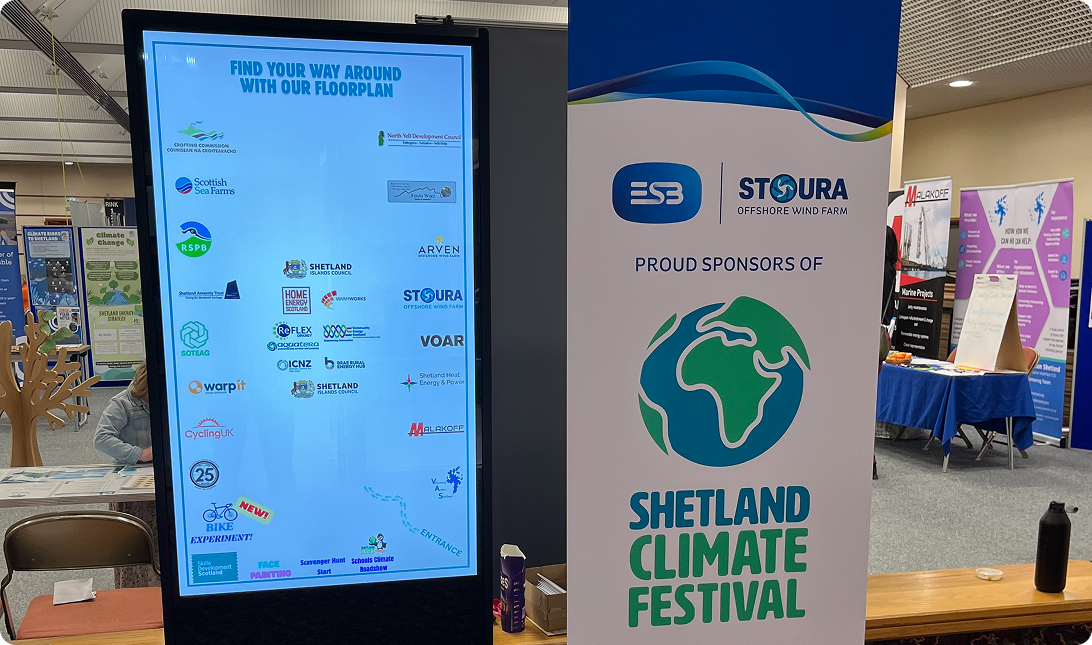 Information dispays at the Shetland Climate Festival