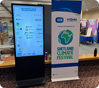 Information dispays at the Shetland Climate Festival